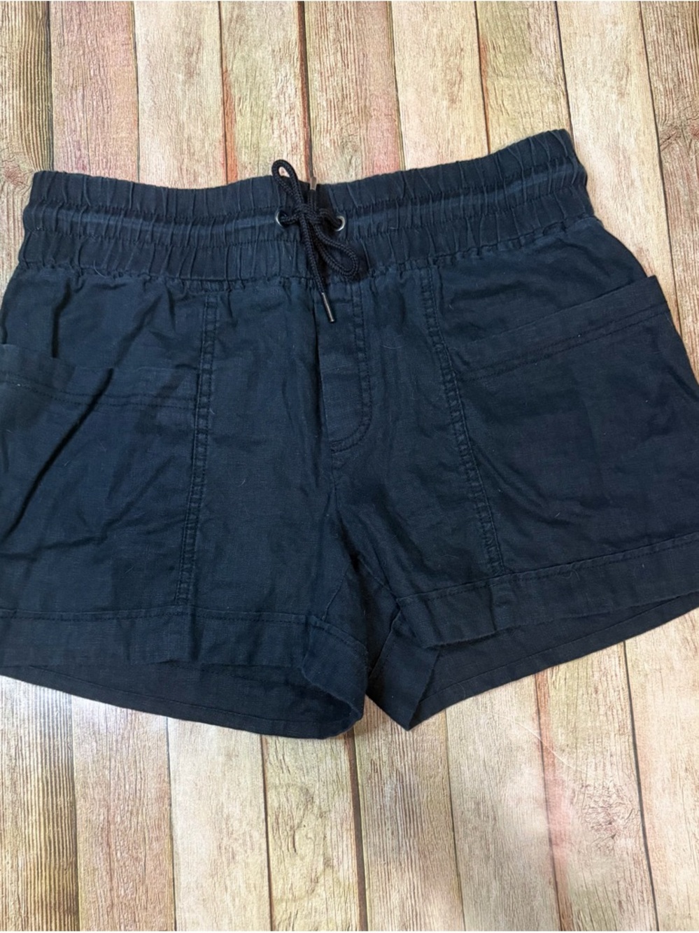Athleta Black Women's Drawstring Linen Shorts